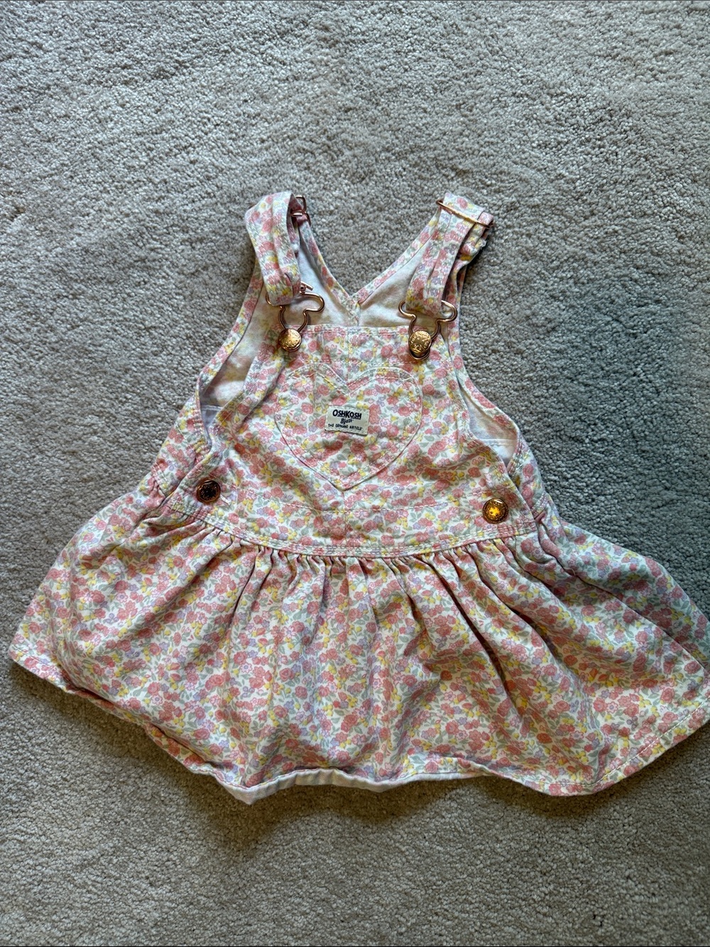 OshKosh B'gosh Pink Floral Overall Skirt
